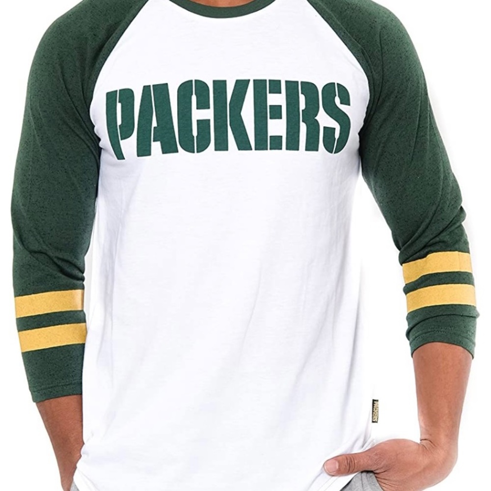 NFL mens Raglan baseball 3/4 long sleeve tee shirt